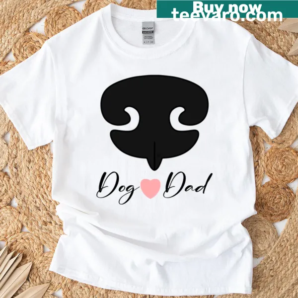 T-shirt proudly declaring 'Dog Dad' in bold typography