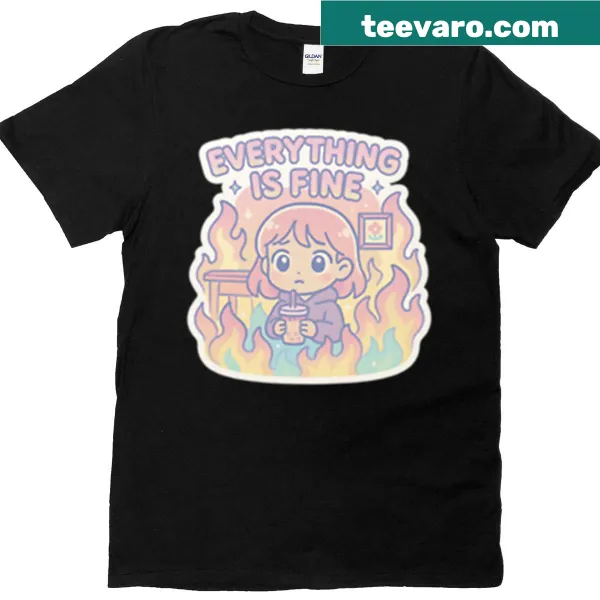 Kawaii T-shirt with a bubble tea girl and fun graphics