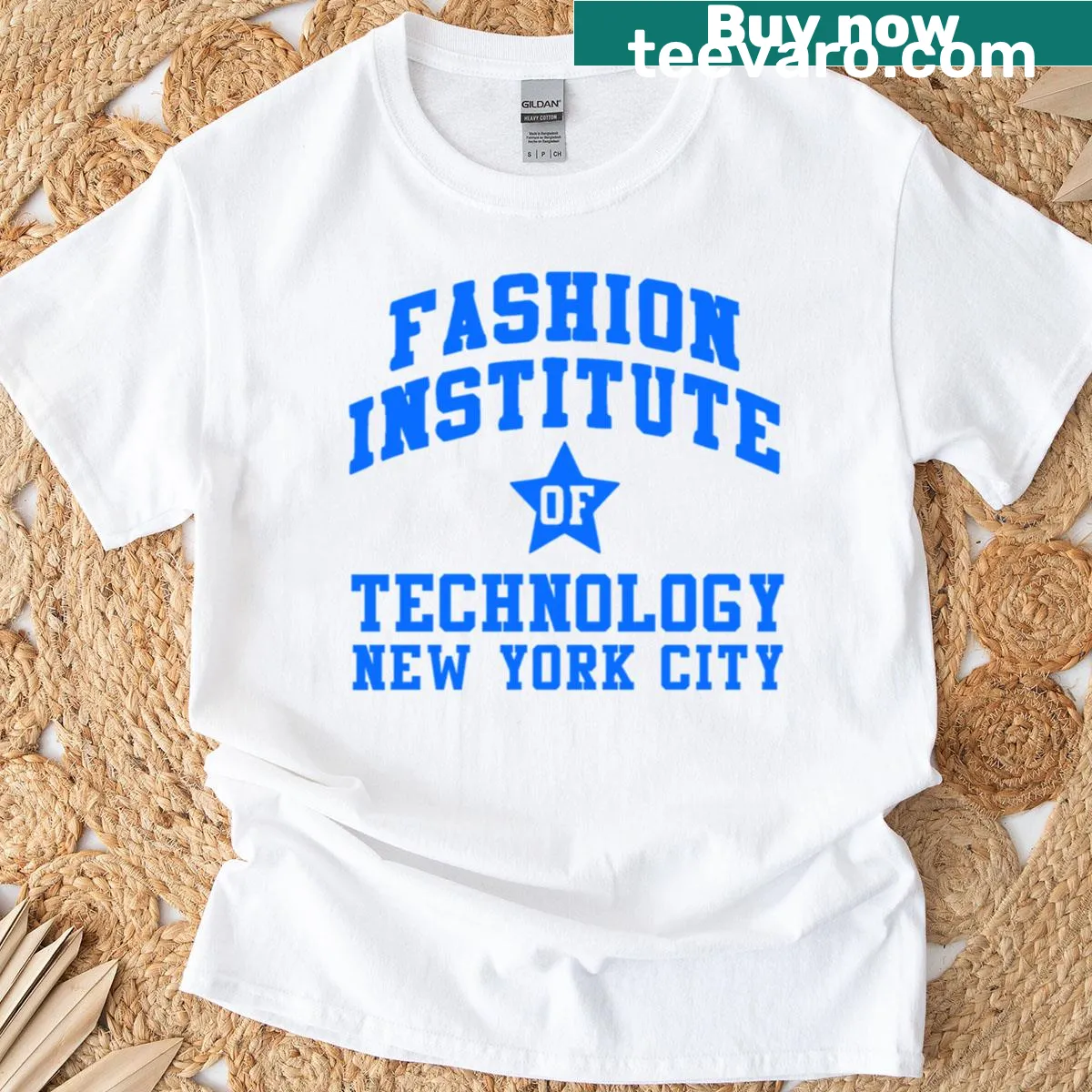 Vintage t-shirt featuring 'Fashion Institute New York City' design — on a men's t-shirt