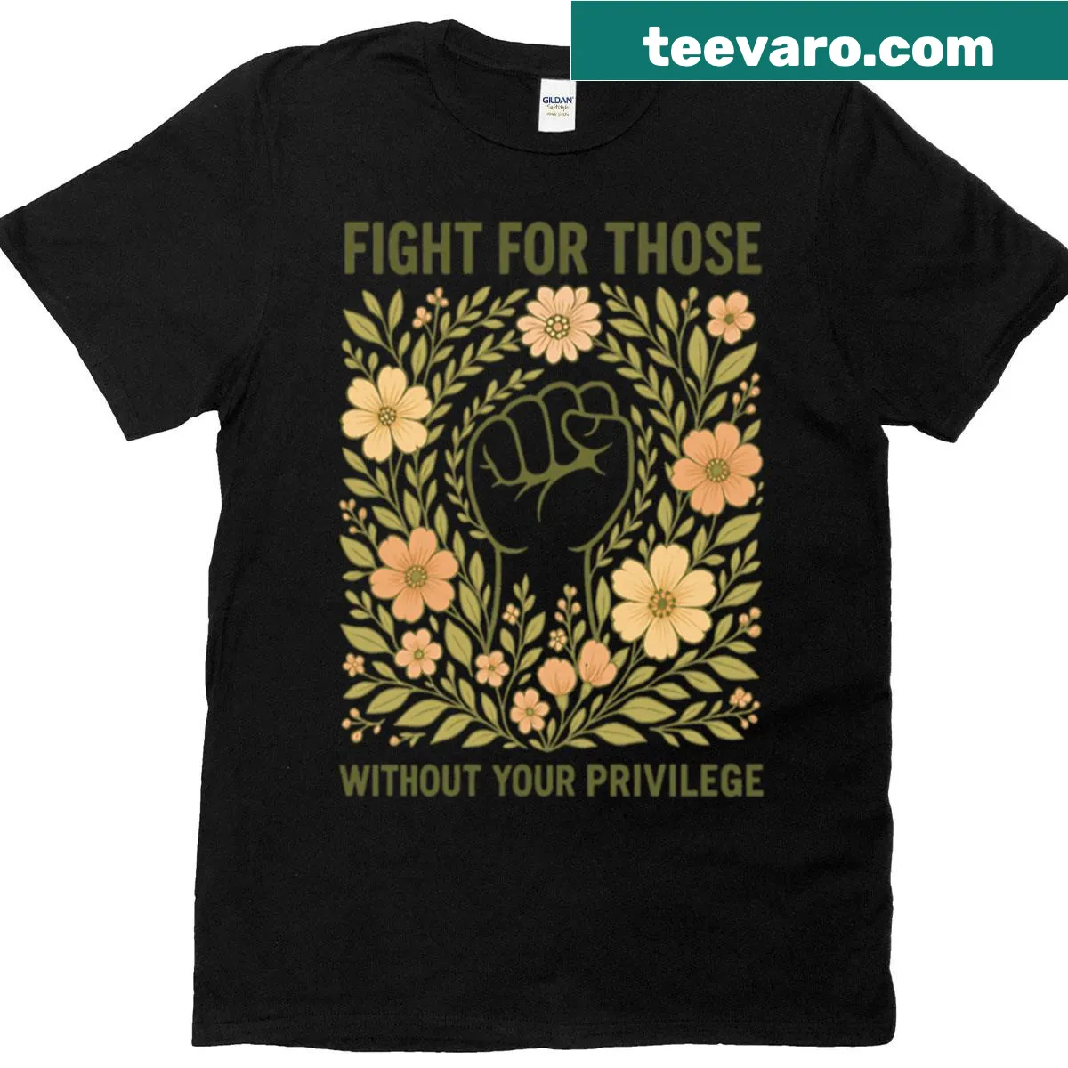 Text design advocating for social justice on a t-shirt — on a men's t-shirt