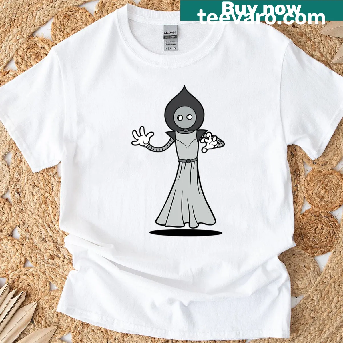 Illustrative t-shirt featuring the Flatwoods Monster design — on a men's t-shirt