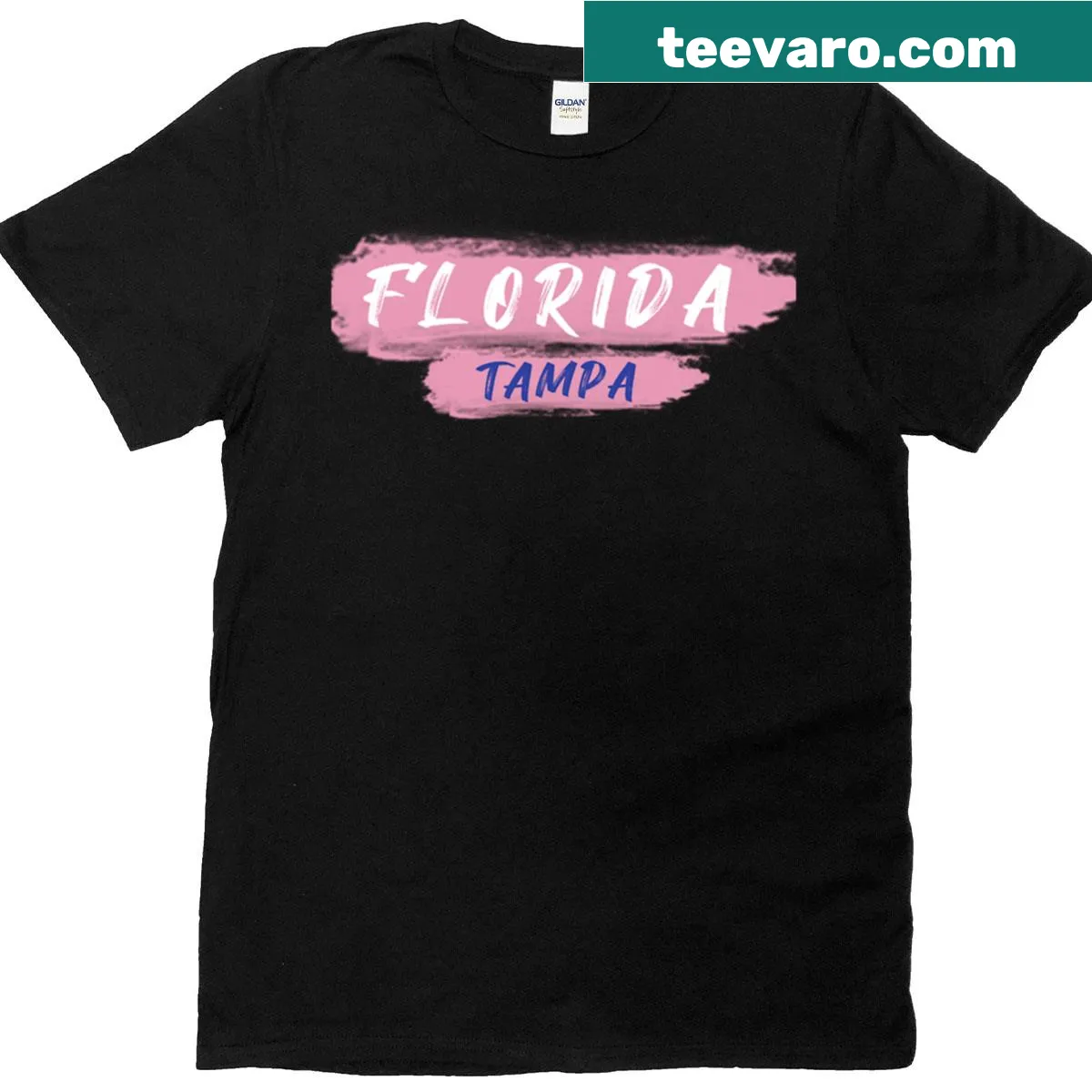 Vintage rose logo graphic on Florida Tampa T-shirt — on a men's t-shirt