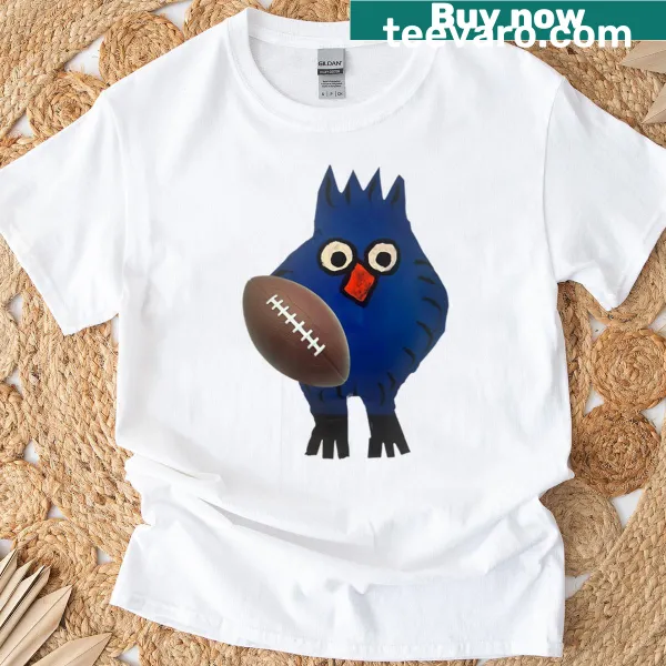 Playful t-shirt featuring a chicken in football gear