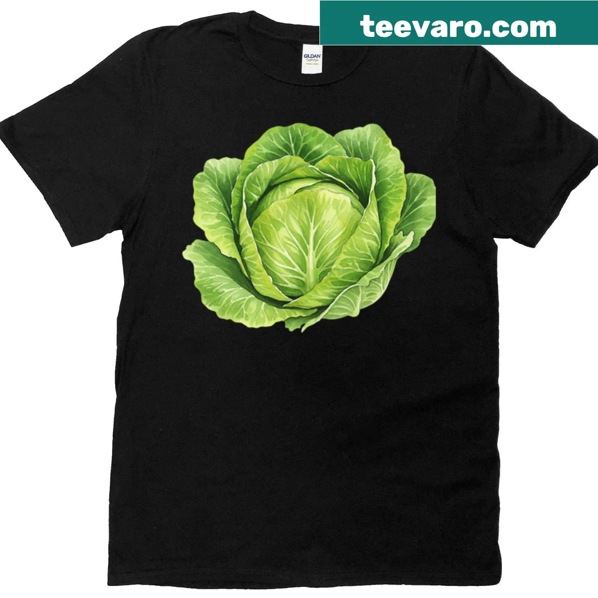 Illustrated fresh green lettuce on a T-shirt — on a men's t-shirt