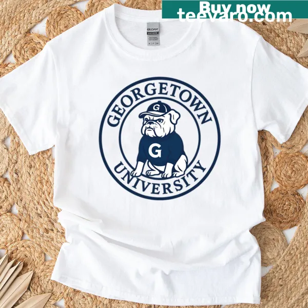 Illustrated Georgetown University Jack the Bulldog mascot t-shirt