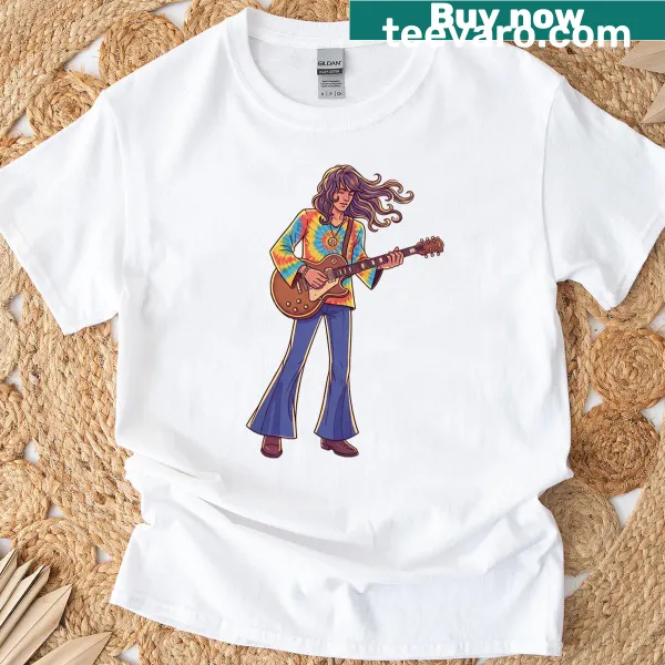 Retrospective music-themed design celebrating the sixties on a t-shirt