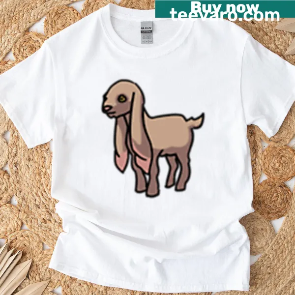 Cartoon goat graphic on a kid's t-shirt