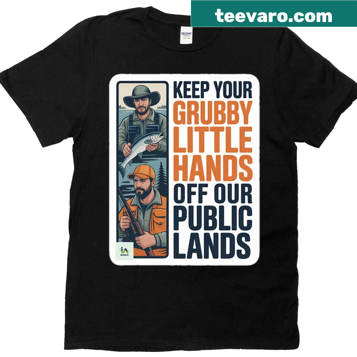 T-shirt advocating for public land preservation — on a men's t-shirt