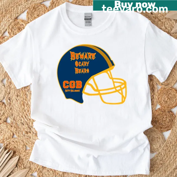 Halloween-themed oversized t-shirt with a football helmet logo