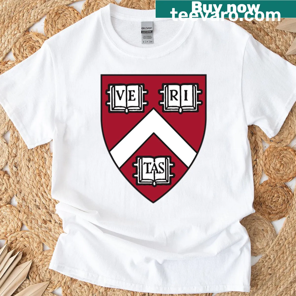 Classic Harvard University typography on a casual T-shirt. — on a men's t-shirt