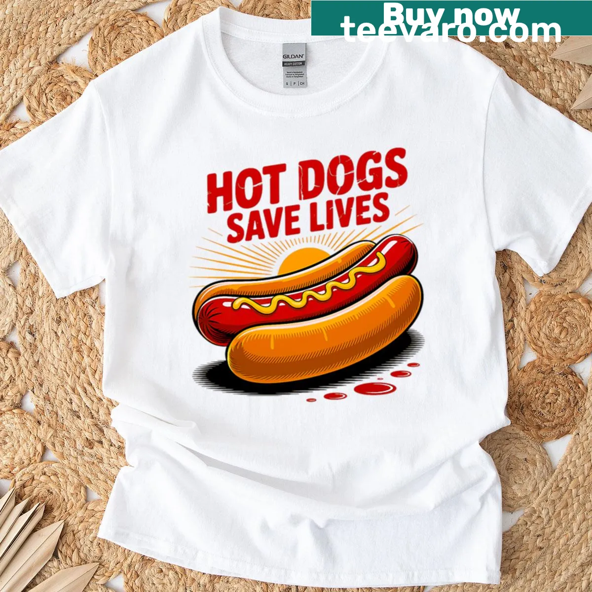 Funny hot dog graphic on a food lover's T-shirt — on a men's t-shirt
