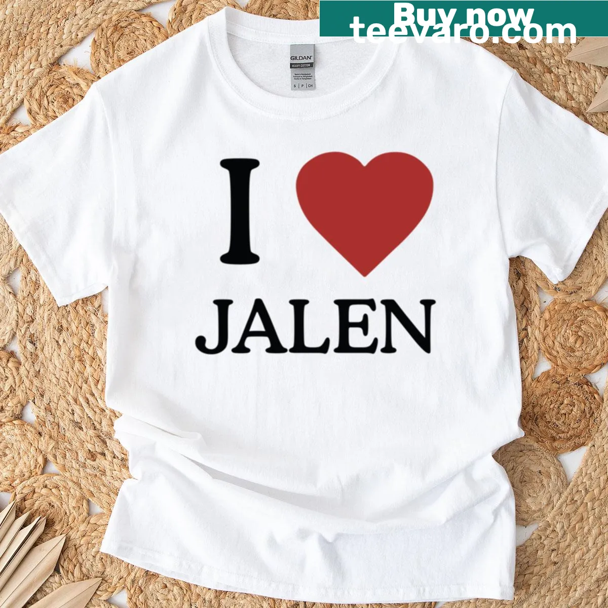 I Love Jalen printed T-shirt — on a men's t-shirt