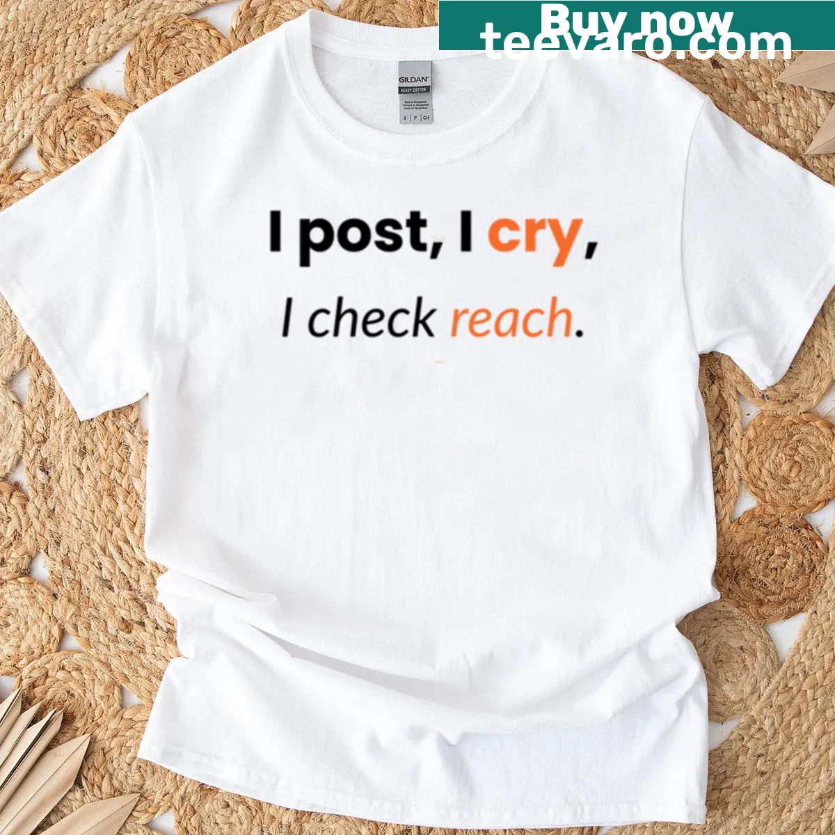 Relatable social media quote t-shirt for creatives — on a men's t-shirt