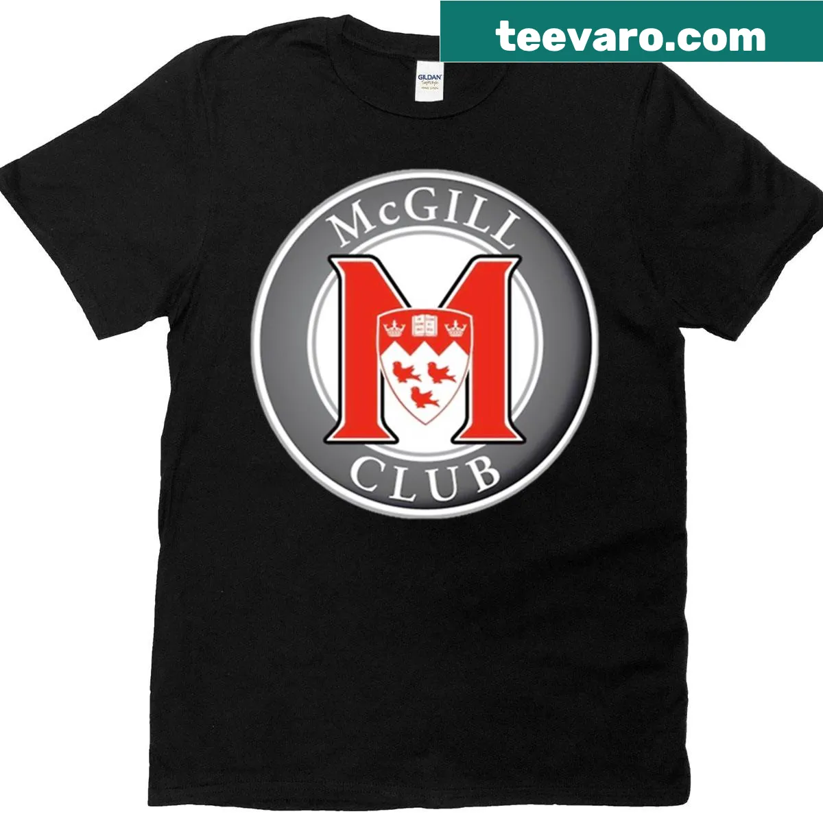Vintage-style Incredible Mcgill T-shirt featuring the university logo — on a men's t-shirt