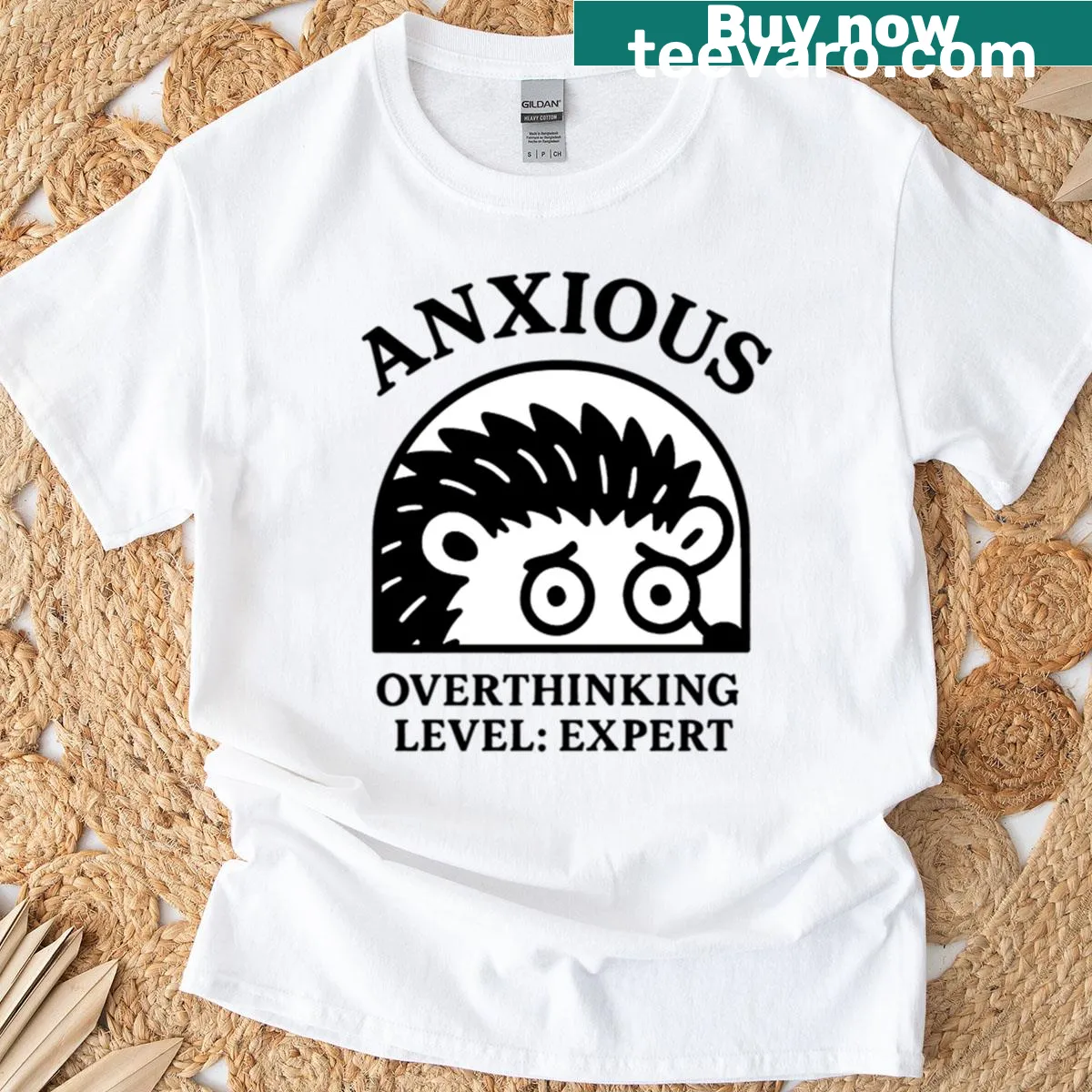 Introvert Club t-shirt with humorous typography about anxiety and overthinking. — on a men's t-shirt