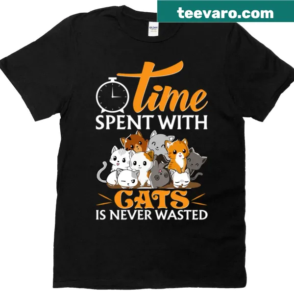 Cute Its A Cats Time T-shirt with feline-themed graphic