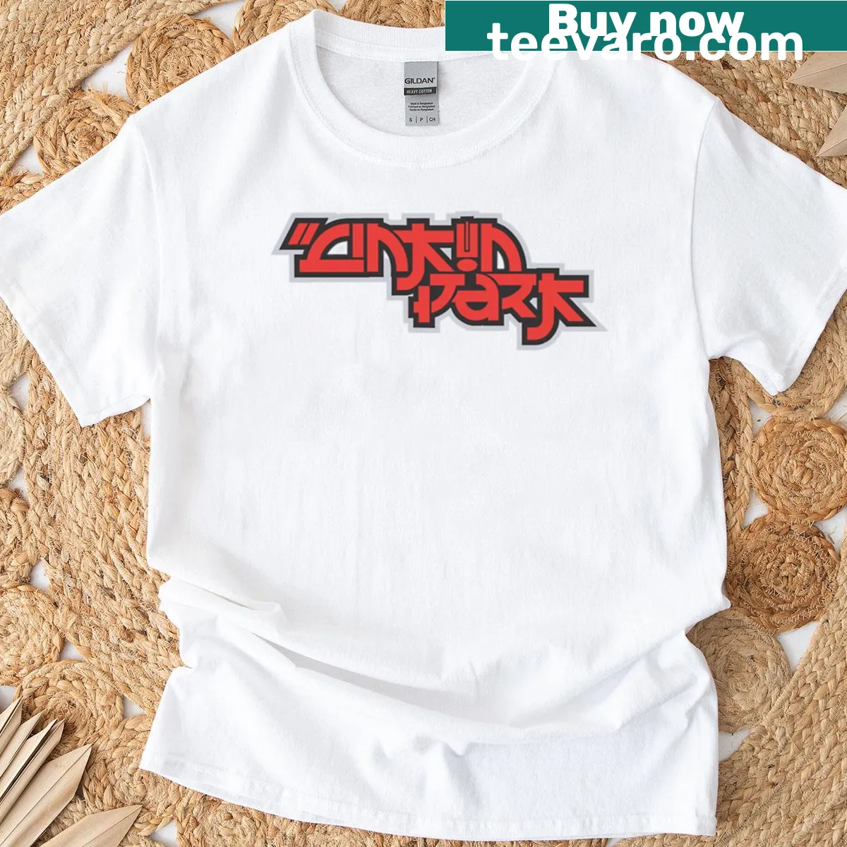 Minimalist Japan Park logo T-shirt design — on a men's t-shirt