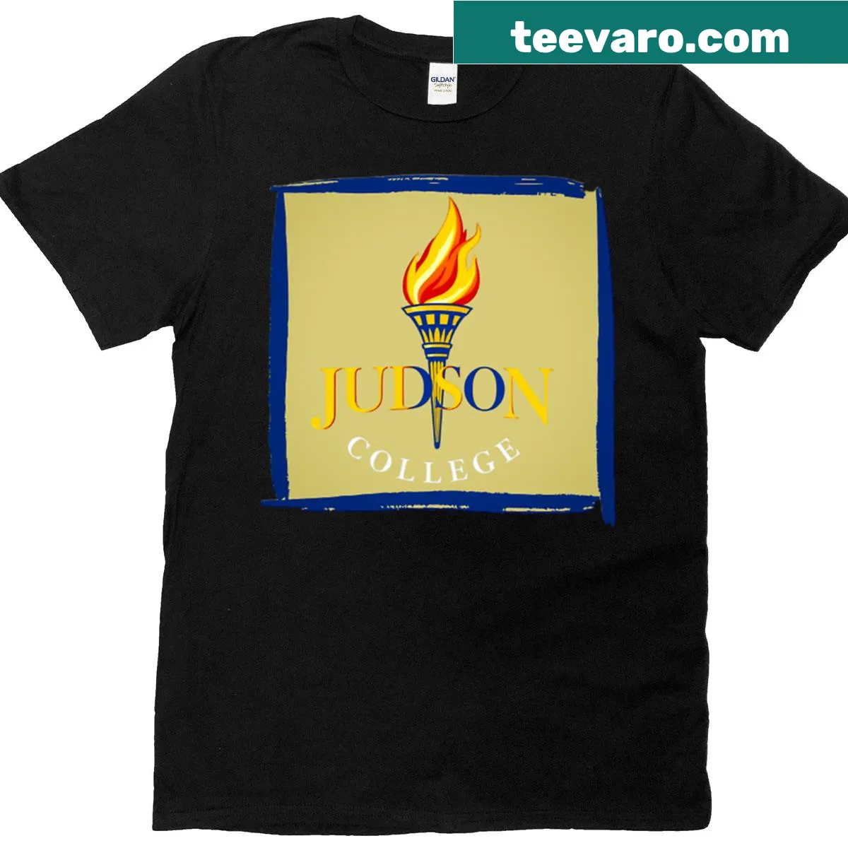 T-shirt featuring the name of Judson College — on a men's t-shirt