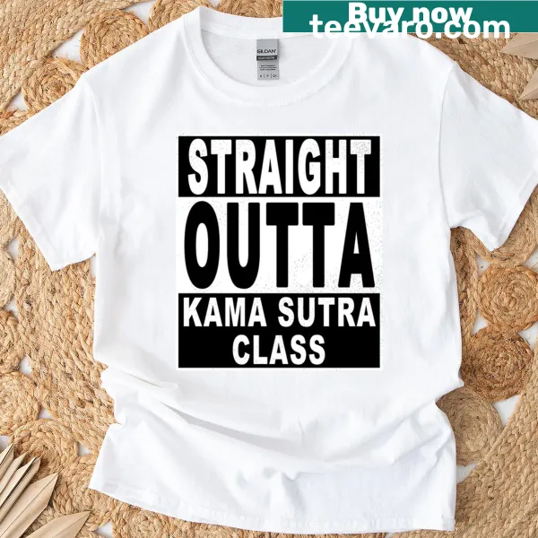 Oversized T-shirt with humorous Kama Sutra graphics