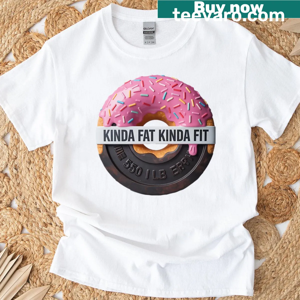 Humorous t-shirt about fitness and body image — on a men's t-shirt