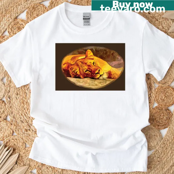 Empowering t-shirt featuring a lioness illustration