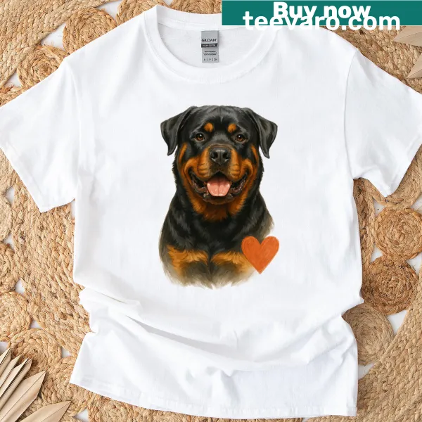 T-shirt featuring a proud Rottweiler, highlighting strength and loyalty