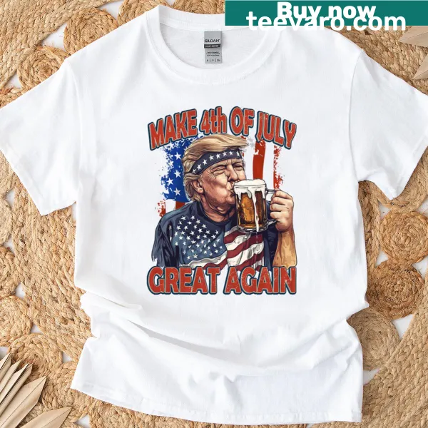Funny 4th of July shirt with drinking men and slogan
