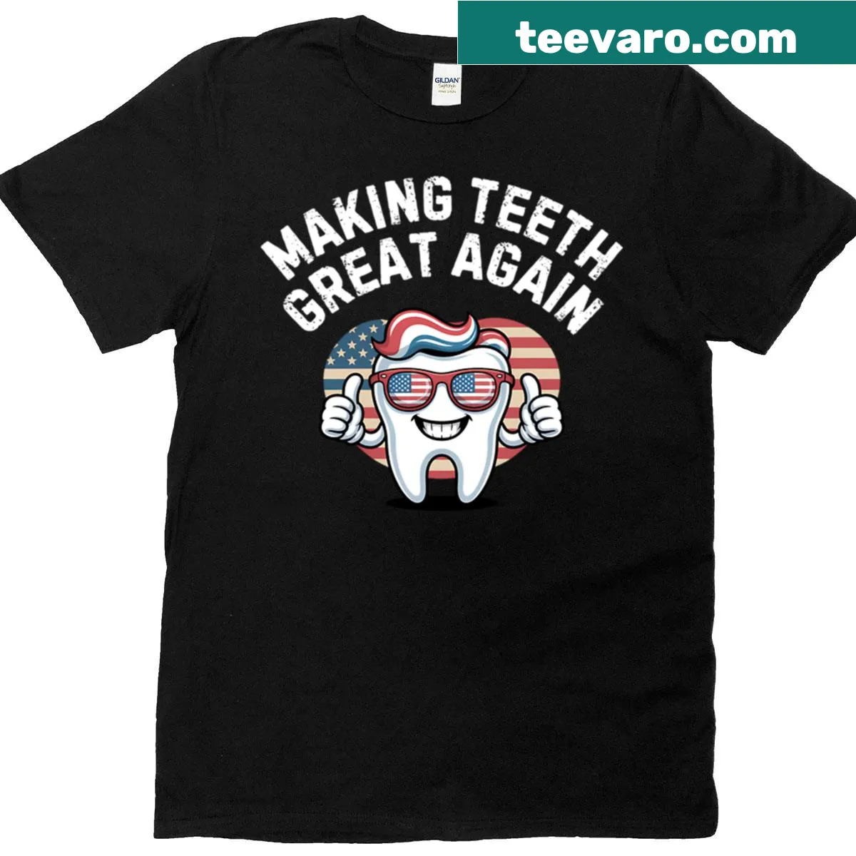 Funny parody T-shirt with political humor for Fourth of July — on a men's t-shirt