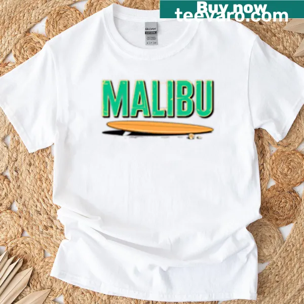 Vintage-inspired Malibu t-shirt design