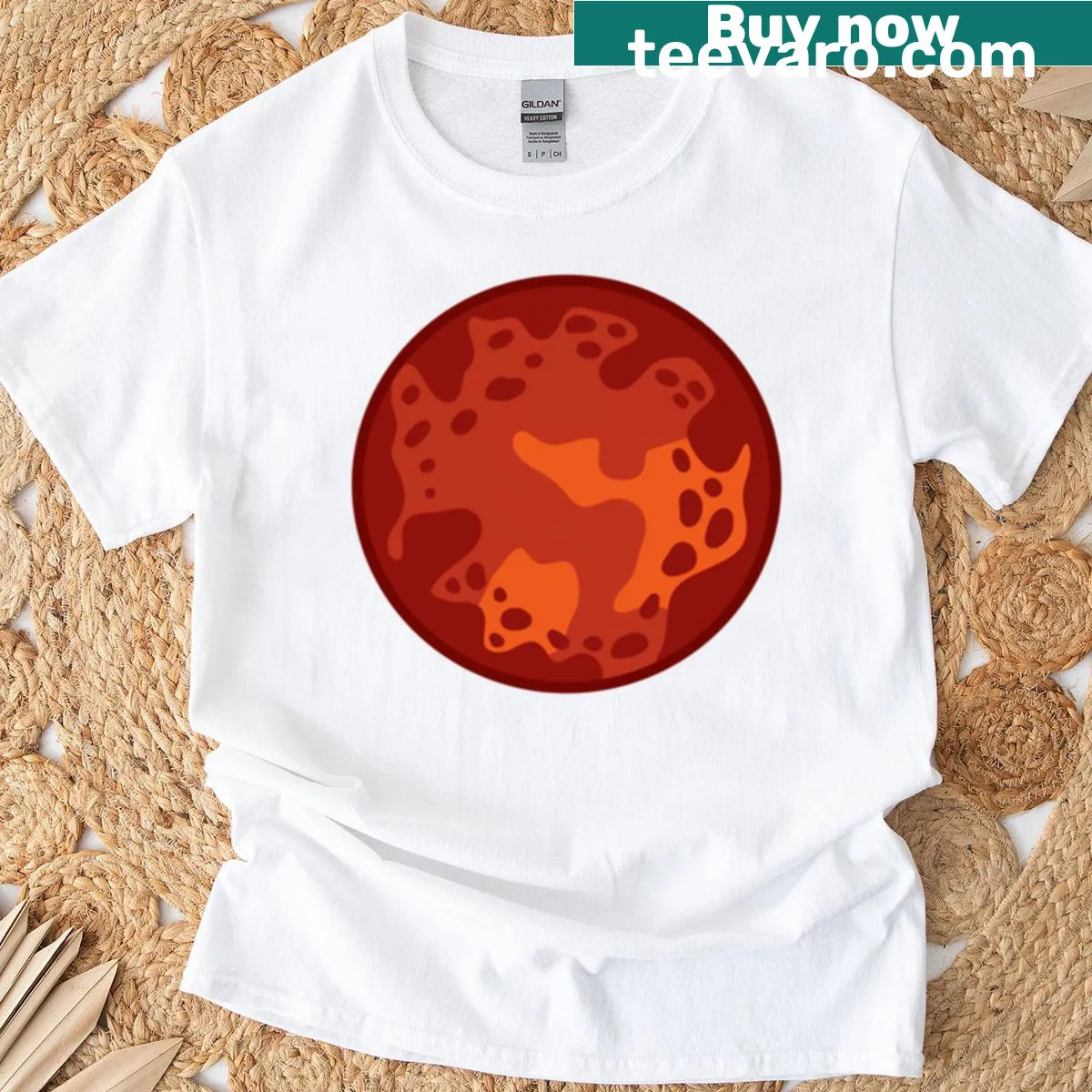 Oversized T-shirt with a graphic of Mars. — on a men's t-shirt