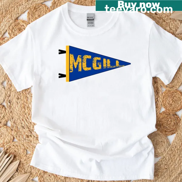 Oversized t-shirt featuring McGill University pennant design for school pride.