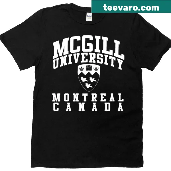Typographic design representing Mcgill University and Canada on a t-shirt