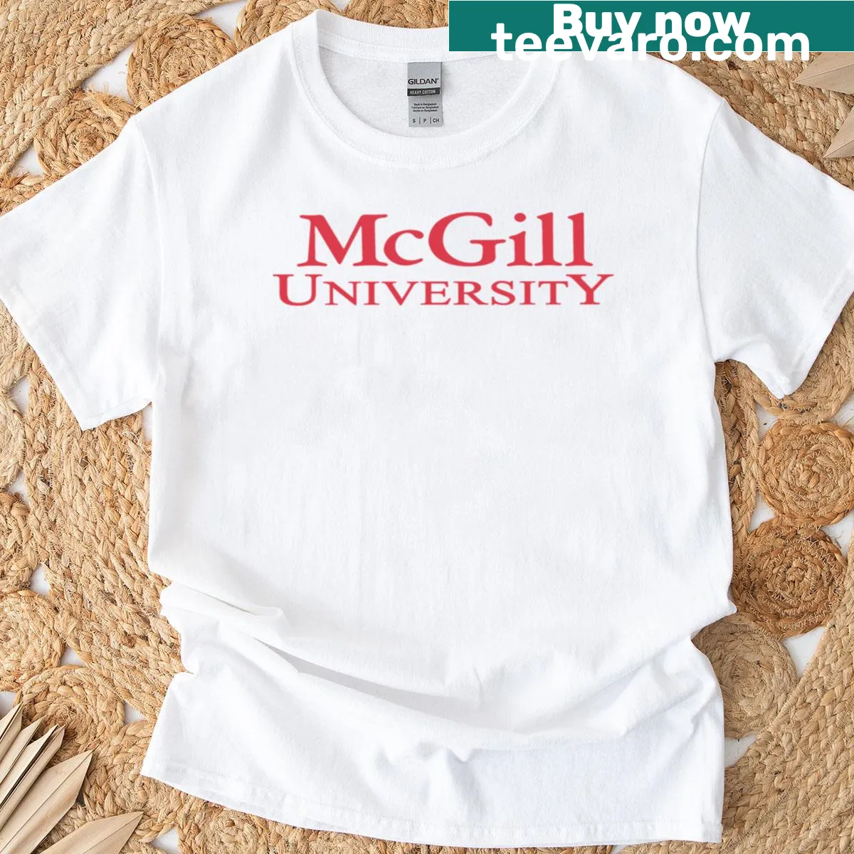 Playful McGill University T-shirt with bold typography — on a men's t-shirt