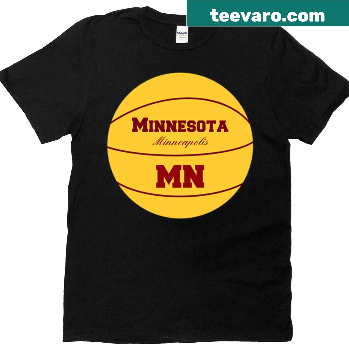 Minneapolis Minnesota T-shirt with a basketball logo design — on a men's t-shirt