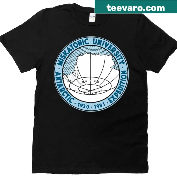 Miskatonic University T-shirt with Antarctic Expedition logo