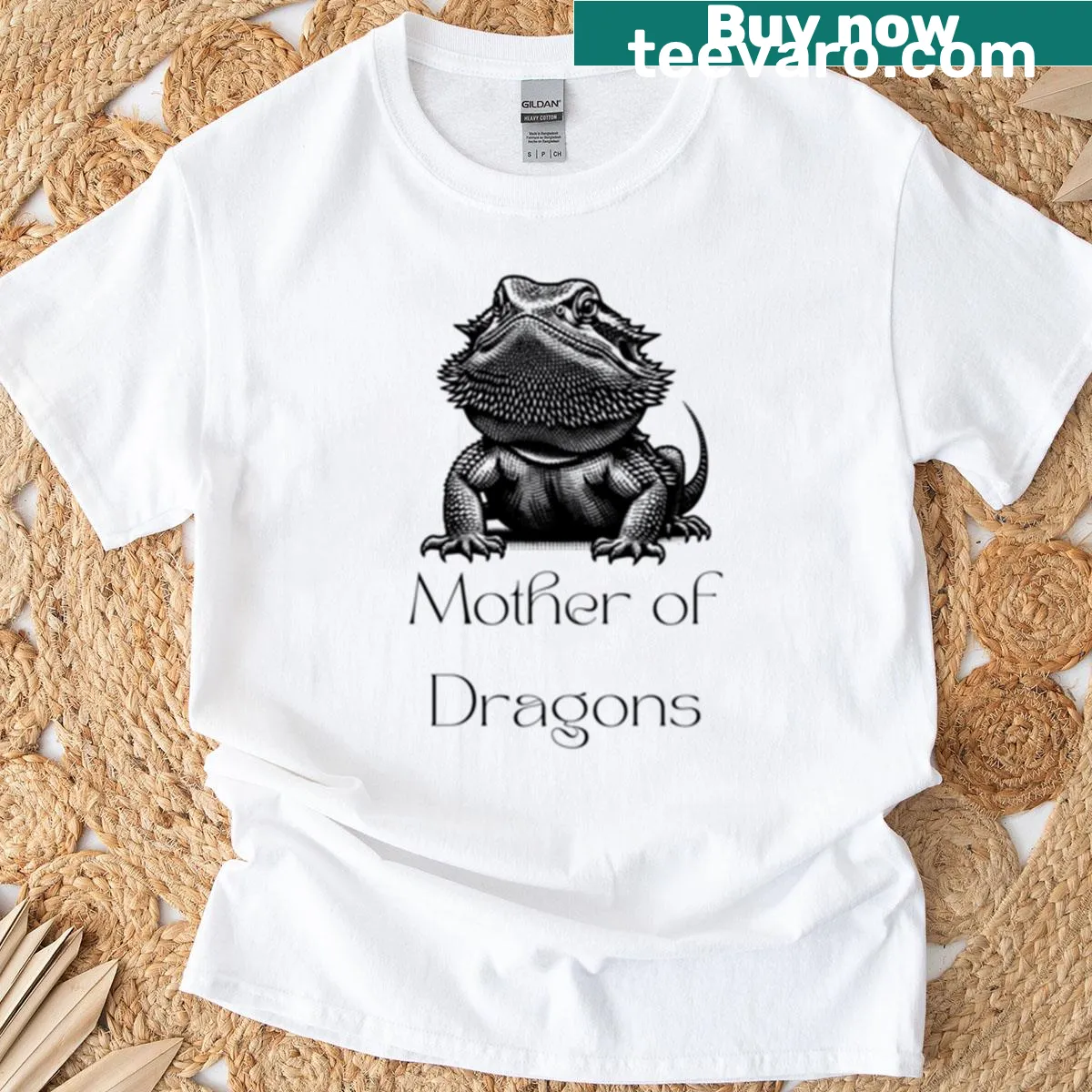 Mother Of Dragons t-shirt featuring dragon illustration — on a men's t-shirt
