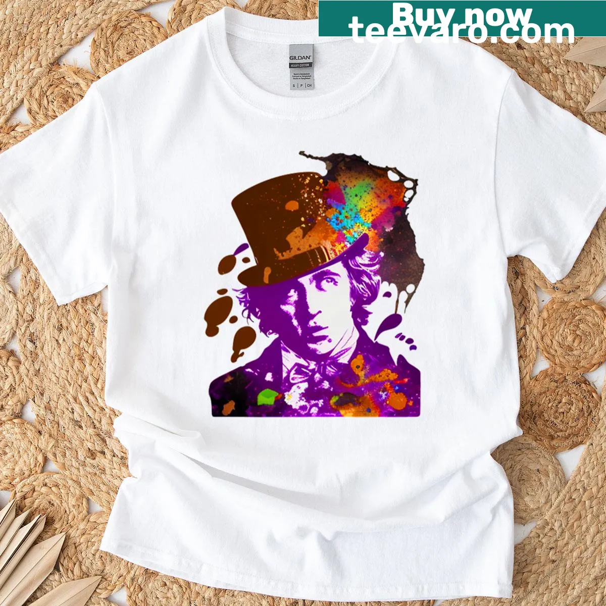 Cartoon Mr Chocolate T-shirt featuring a cheerful chocolate character. — on a men's t-shirt