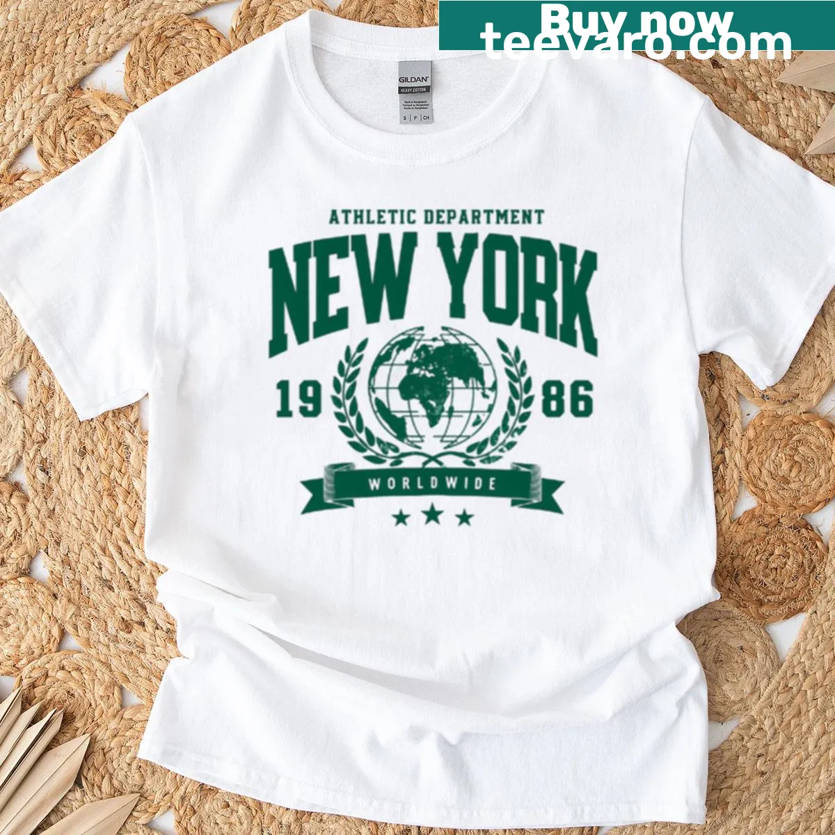 Vintage New York Athletic Department logo t-shirt — on a men's t-shirt