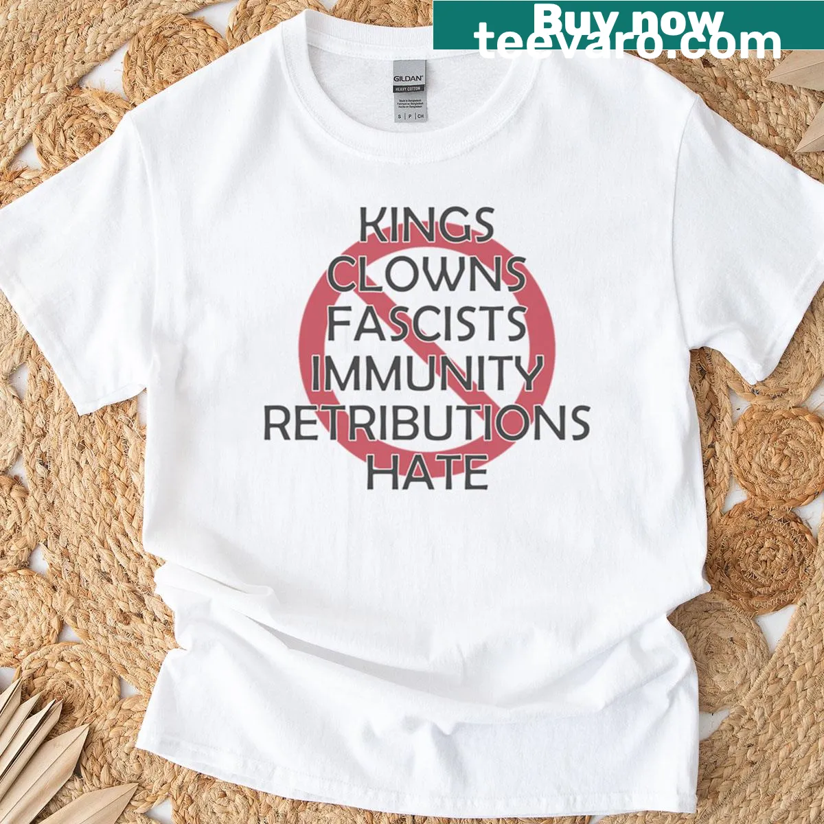 Powerful anti-hate message t-shirt with bold typography — on a men's t-shirt