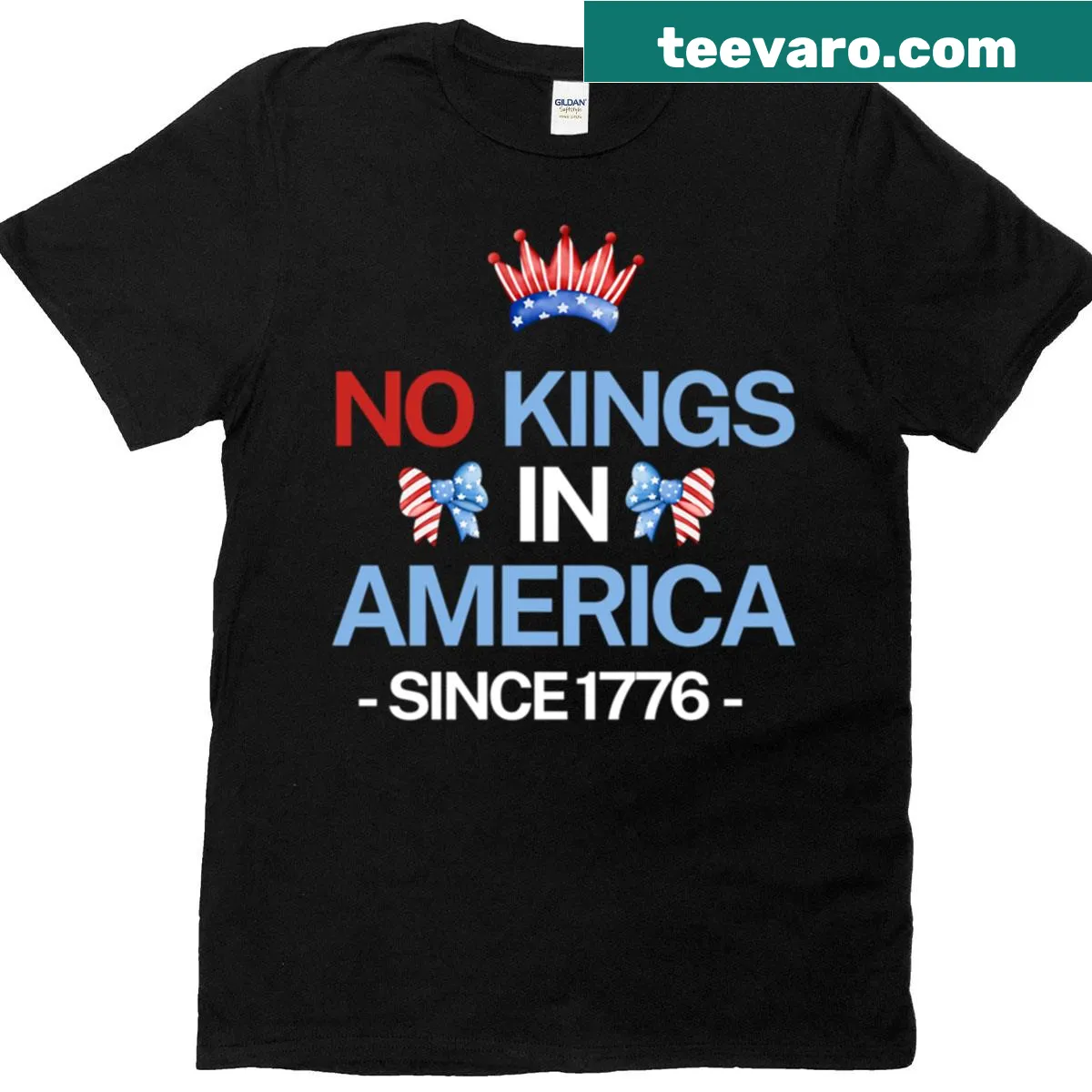 Independence Day themed T-shirt with bold text — on a men's t-shirt