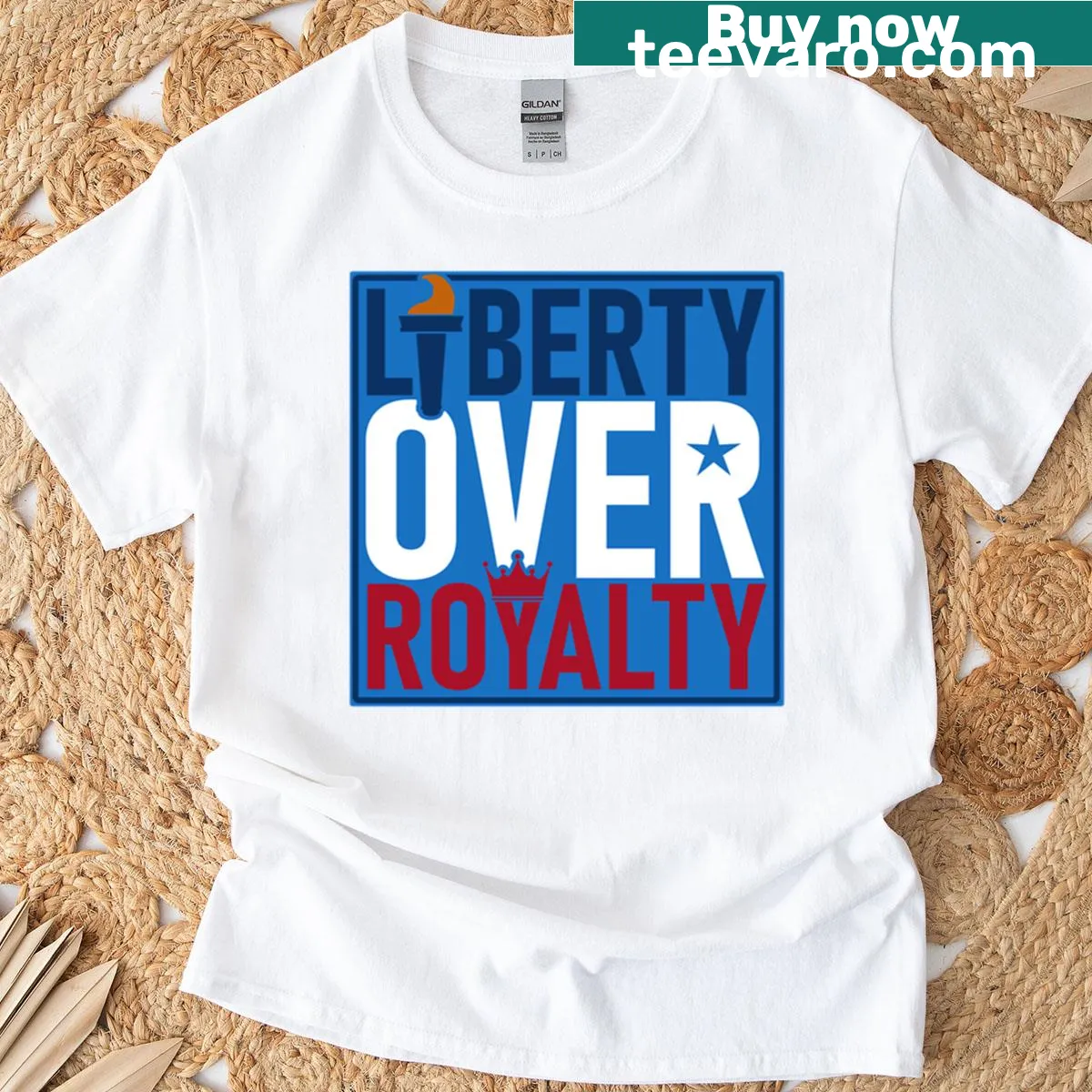 Oversized No Monarchy graphic T-shirt by Graphipaul — on a men's t-shirt