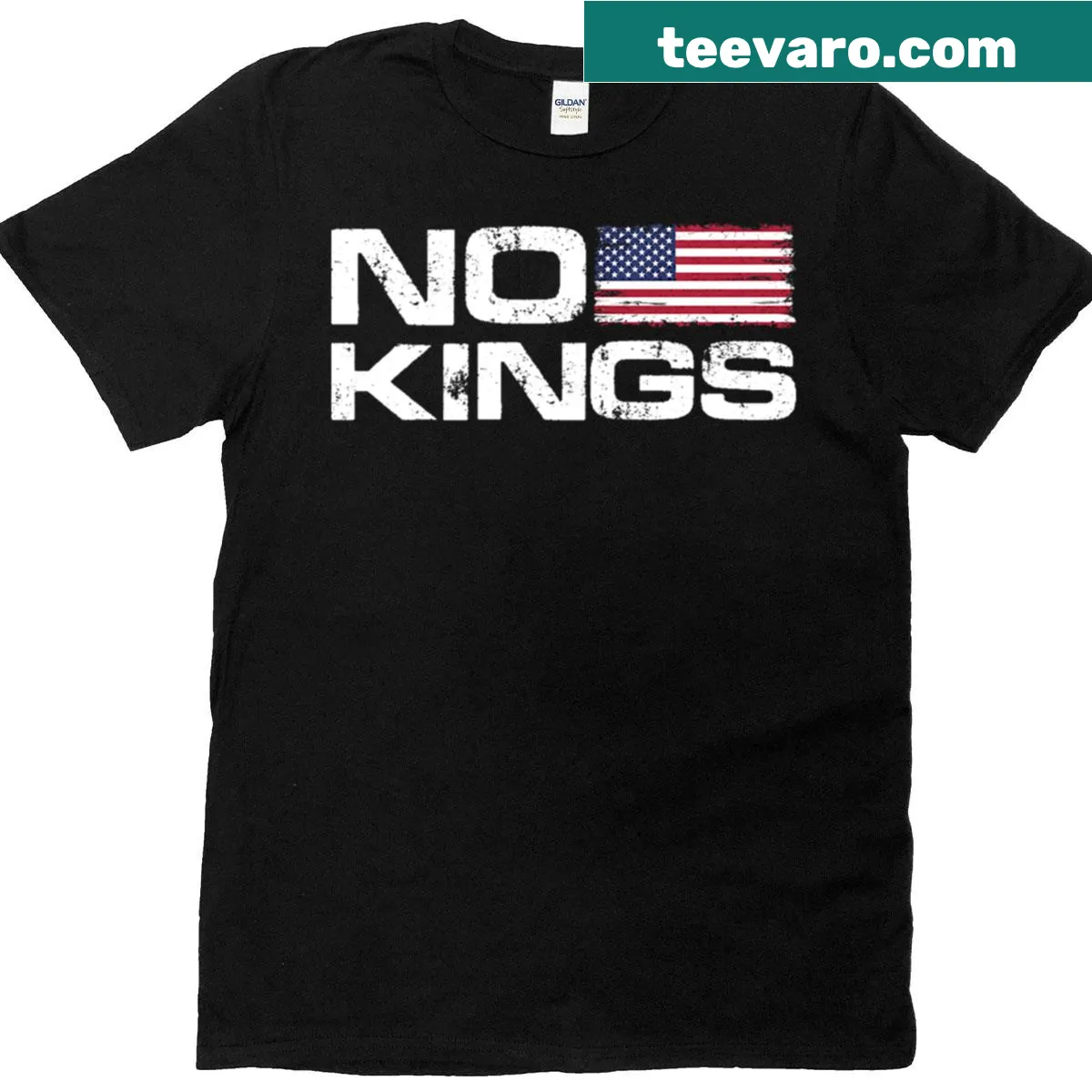 Protest-themed t-shirt with 'No Kings Protest 2025' message — on a men's t-shirt