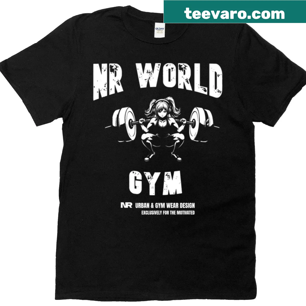 Fitness t-shirt with the phrase Nr World Girl Squat — on a men's t-shirt