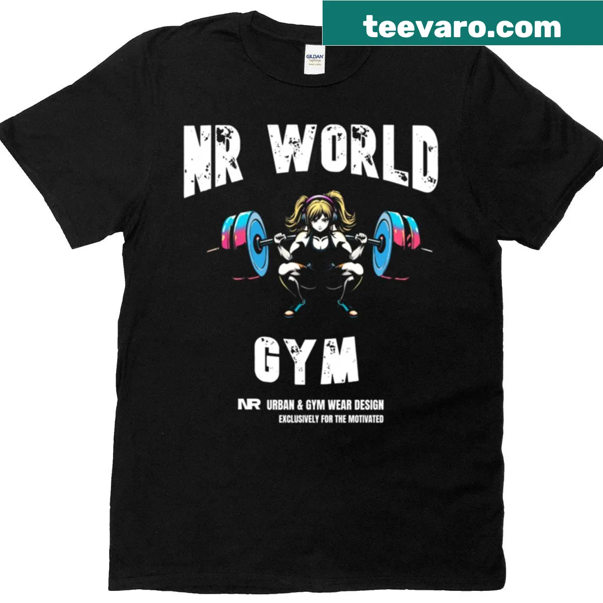 Text design for World Girl Squat T-shirt emphasizing fitness empowerment — on a men's t-shirt