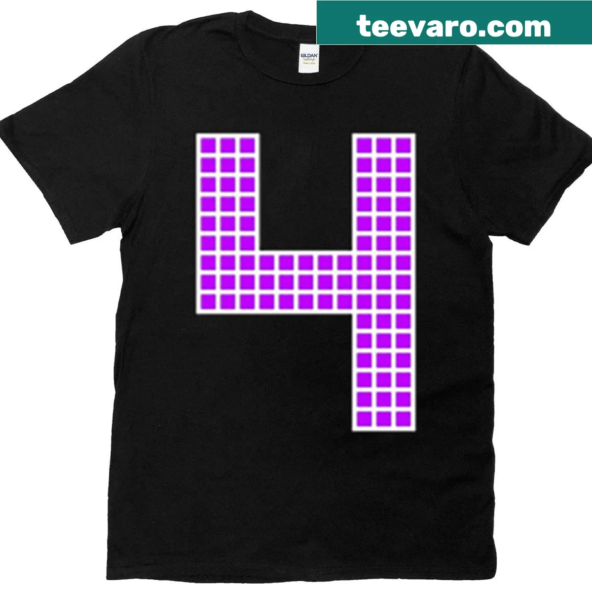 Purple Pixel Block Character t-shirt featuring a charming cartoon design — on a men's t-shirt