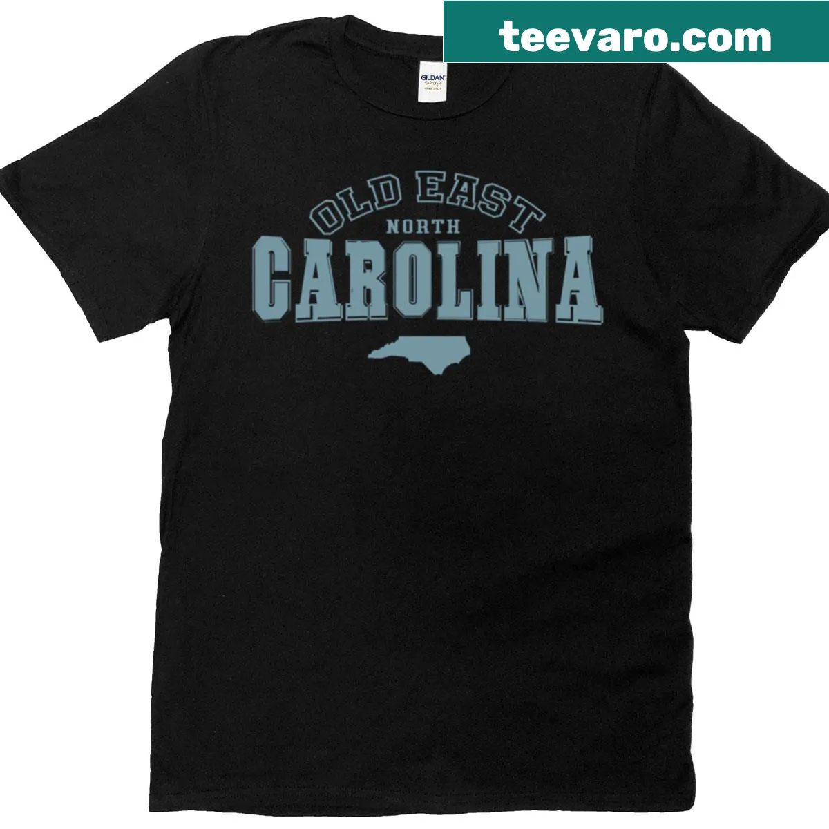 Typographic design featuring 'Old East North Carolina' on T-shirt — on a men's t-shirt