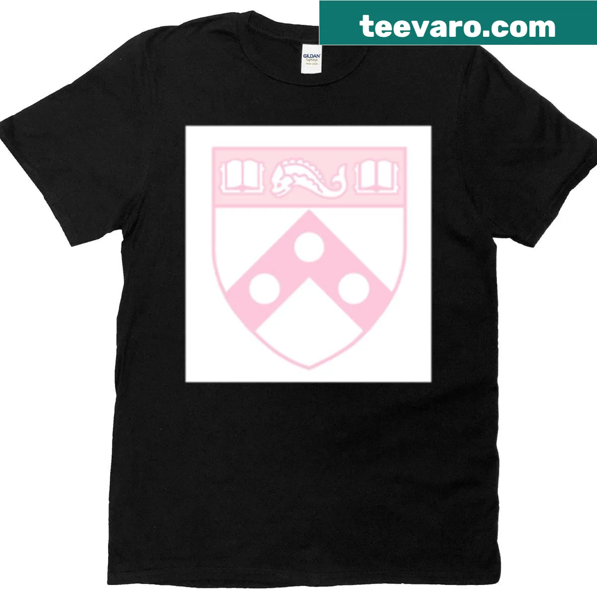 Yale University T-shirt featuring the pink seal and book logo — on a men's t-shirt