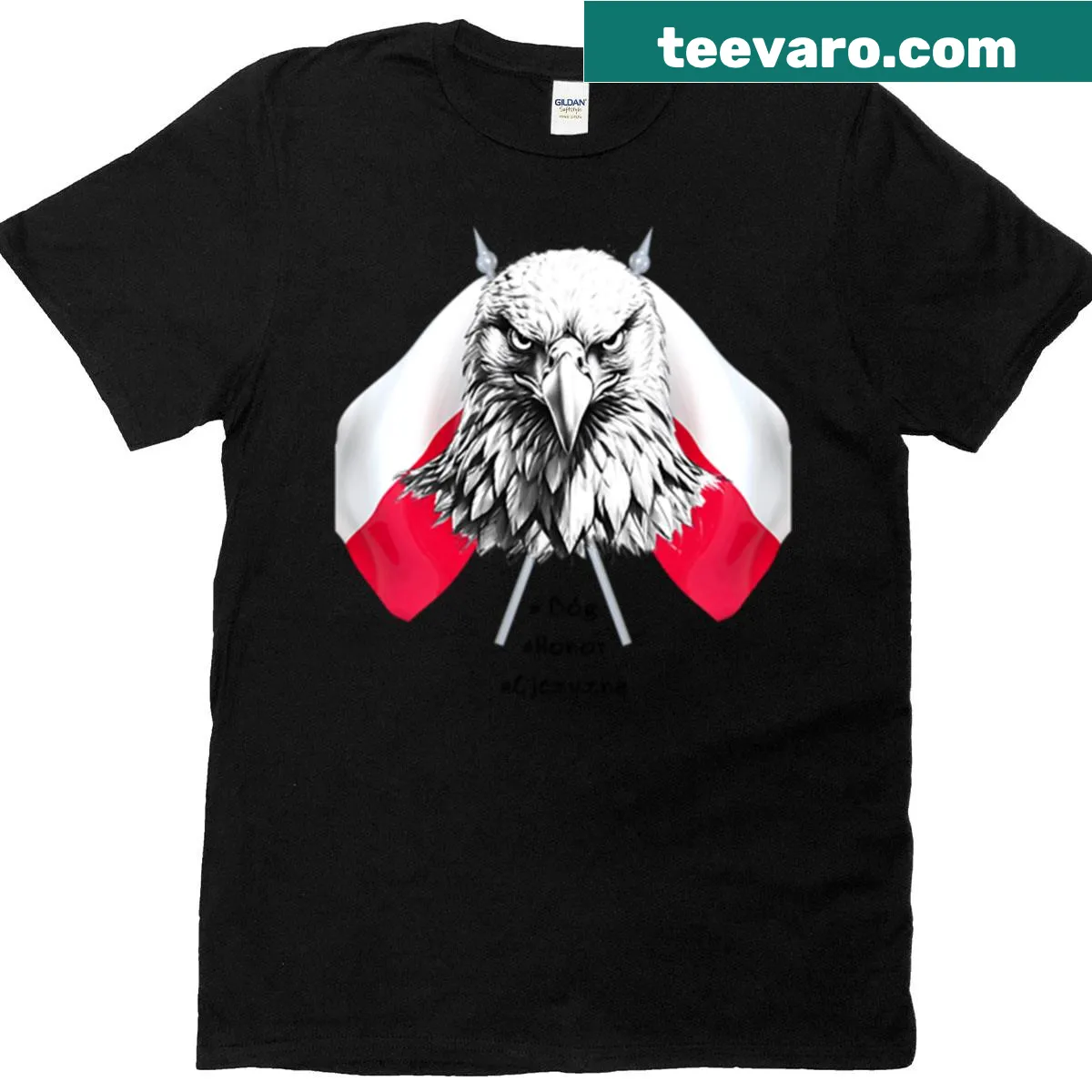 Polish eagle graphic T-shirt emphasizing national pride — on a men's t-shirt