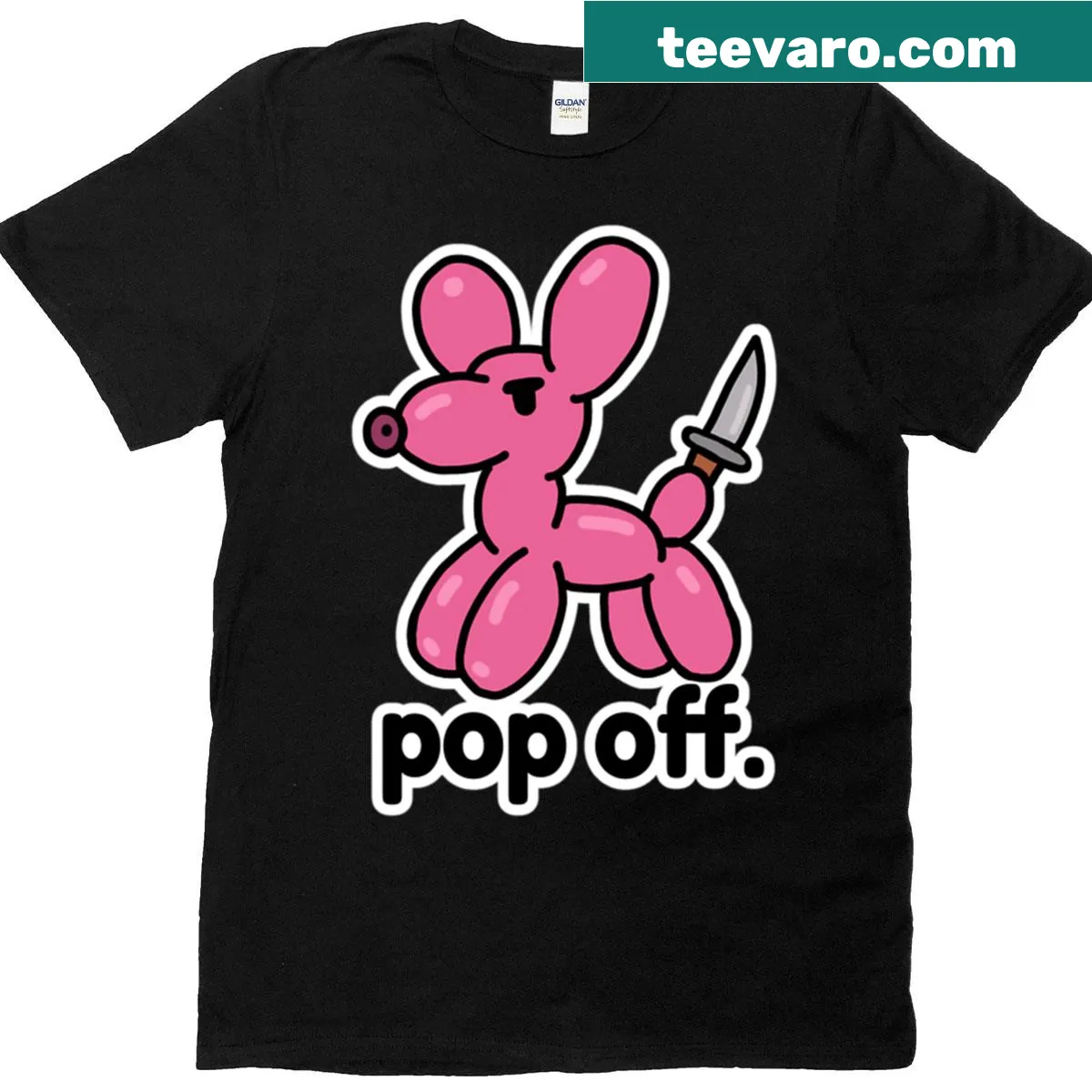 Graphic T-shirt featuring a whimsical balloon dog design — on a men's t-shirt