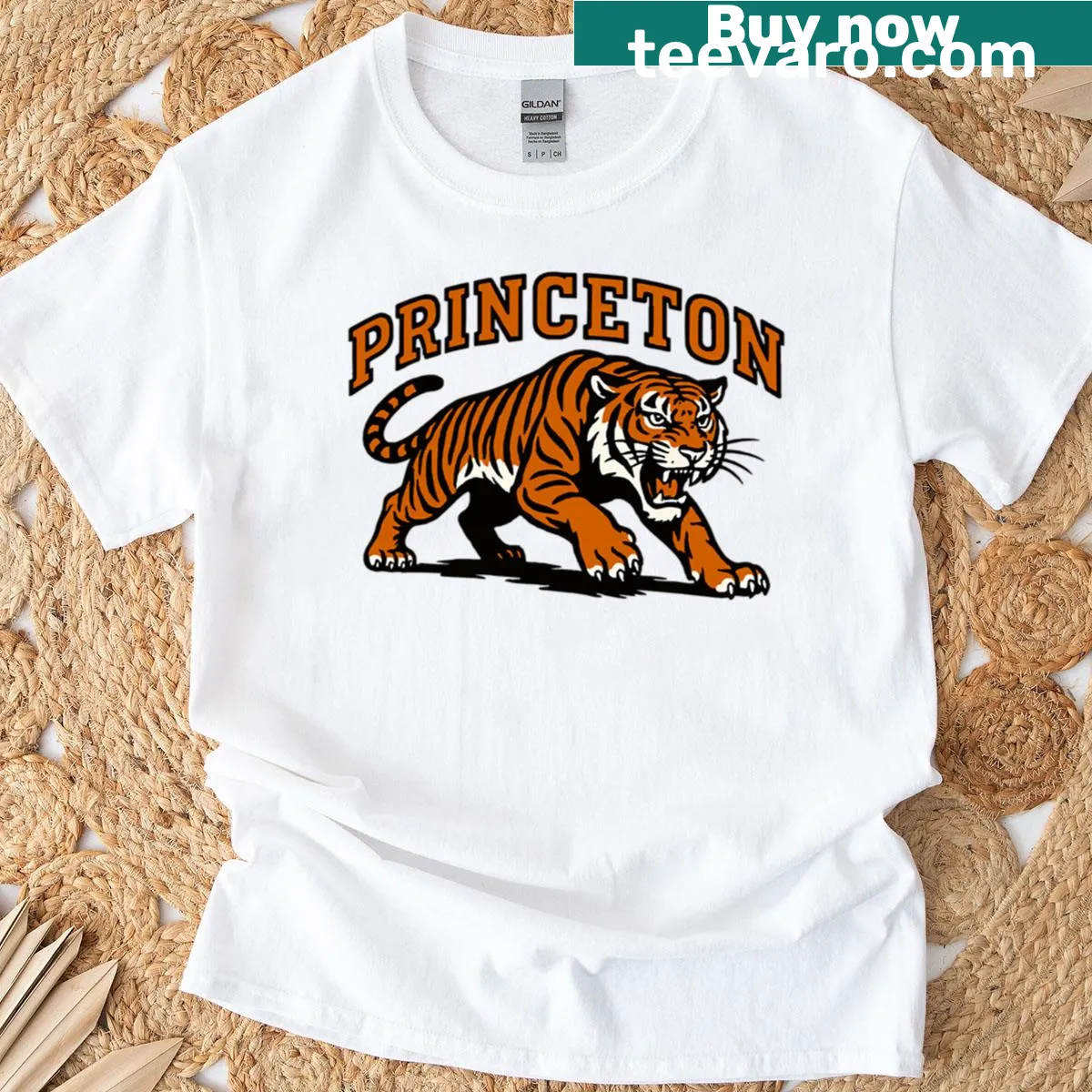 Princeton Tiger mascot t-shirt featuring a bold graphic — on a men's t-shirt